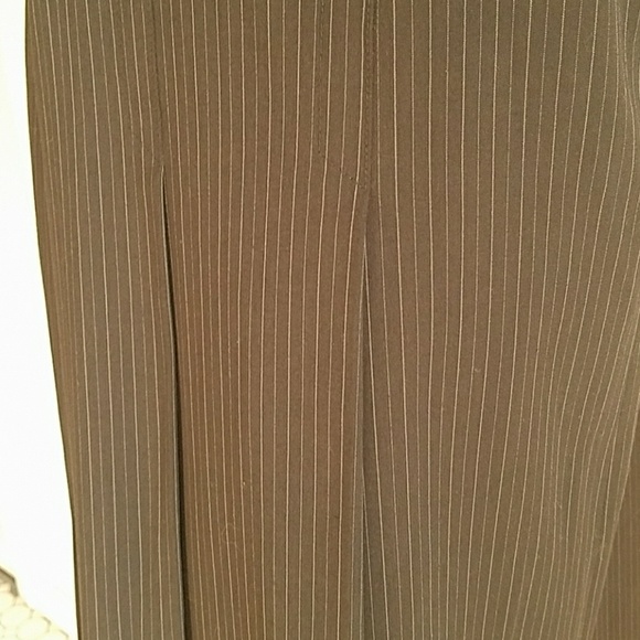 Pinstripe Pleated Career Skirt - Picture 5 of 7